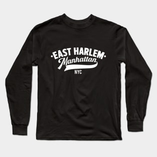East Harlem Manhattan Minimal Typo Art - T-Shirt & Apparel Design Long Sleeve T-Shirt